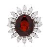 Image 1 : 14KT White Gold 5.66ct Garnet and Diamond Ring