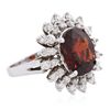 Image 2 : 14KT White Gold 5.66ct Garnet and Diamond Ring