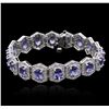 Image 1 : 14KT White Gold 12.60ctw Tanzanite and Diamond Bracelet