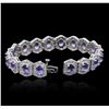 Image 3 : 14KT White Gold 12.60ctw Tanzanite and Diamond Bracelet