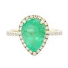 Image 1 : 14KT Yellow Gold 2.73ct Emerald and Diamond Ring