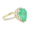 Image 2 : 14KT Yellow Gold 2.73ct Emerald and Diamond Ring