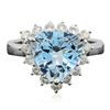 Image 1 : 14KT White Gold 4.01ct Blue Topaz and Diamond Ring