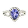 Image 1 : 14KT White Gold 1.73ct Tanzanite and Diamond Ring
