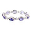 Image 2 : 14KT Two-Tone Gold 18.81ctw Tanzanite and Diamond Bracelet
