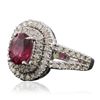 Image 2 : 14KT White Gold 1.73ct Tourmaline and Diamond Ring
