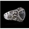 Image 2 : 18KT White Gold 3.60ctw Black Diamond Ring