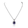 Image 2 : 14KT White Gold 11.66ct GIA Certified Tanzanite and Diamond Pendant With Chain