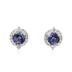 14KT White Gold 2.44ctw Tanzanite and Diamond Earrings