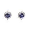 Image 1 : 14KT White Gold 2.44ctw Tanzanite and Diamond Earrings