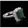 Image 2 : 14KT White Gold 5.24ct Emerald and Diamond Ring