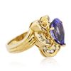 Image 2 : 18KT Yellow Gold 3.00ct Tanzanite and Diamond Ring