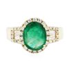 Image 1 : 14KT Yellow Gold 1.80ct Emerald and Diamond Ring