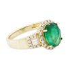 Image 2 : 14KT Yellow Gold 1.80ct Emerald and Diamond Ring