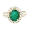 Image 1 : 14KT Yellow Gold 2.43ct Emerald and Diamond Ring