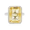 Image 1 : 14KT White Gold 7.33ct Citrine Quartz and Diamond Ring