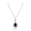 Image 1 : 14KT White Gold 29.77ct Blue Topaz and Diamond Pendant With Chain