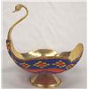 Image 1 : Hand Beaded Brass Swan by Kills Thunder