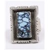 Image 3 : Navajo Silver Lone Mountain Turquoise Ring, Size14