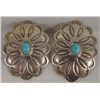 Image 1 : Navajo Sterling Silver & Turquoise Concho Earrings