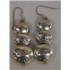 Image 1 : Navajo Sterling Silver Hollow Pillow Bead Earrings