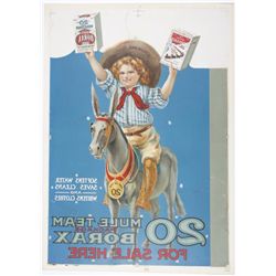 20 Mule Team Borax Vintage Advertising Poster on Board