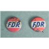 Image 1 : 2 FDR-ROOSEVELT CAMPAIGN PINBACK BUTTONS-ORIGINAL