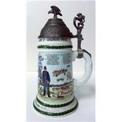 IMPERIAL GERMAN COVERED STEIN-FOR A WWI BAVARIAN FLYER