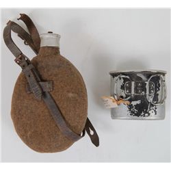 NAZI WEHRMACHT CANTEEN WITH STRAPS--MKD "HRE41"