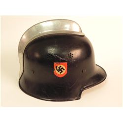 NAZI DOUBLE DECAL ORIG. FIREMAN HELMET-NEAR MINT-MARKED