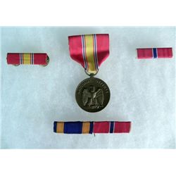 NAT'L DEFENSE MEDAL & BAR-AIR MEDAL & BRONZE STAR BAR