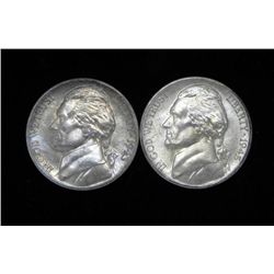 2 Jefferson Silver Gem Unc War Nickels