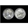 Image 1 : 2 Jefferson Silver Gem Unc War Nickels