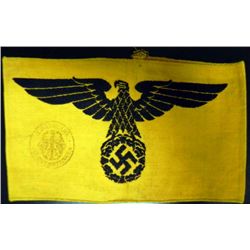 NAZI STATE SERVICE ARMBAND WITH DESIGNATION STAMP-ORIG