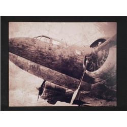 Unusual Aluminum Sepia Art Photo WWII B23 Airplane