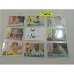 LOT 8 1960 TOPPS BASEBALL CARDS