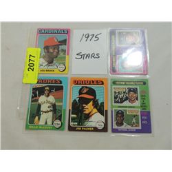 LOT 5 1975 TOPPS BASEBALL CARDS