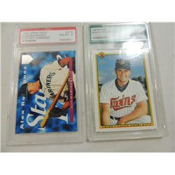 LOT 2 GRADED RODRIGUEZ & KNOBLAUCH CARDS