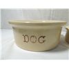 Image 2 : LOT 3 POTTERY DOG FOOD & WATER BOWL