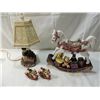 Image 1 : LOT 3 LIGHTHOUSE ROCKING HORSE CANDLE HOLDERS