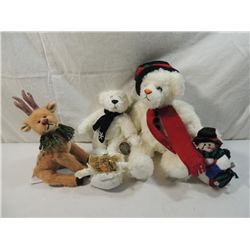 LOT 4 COTTAGE COLLECTIBLE WINTER BEAR DEER