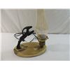 Image 1 : VINTAGE GAZELLE TABLE LAMP HURRICANE SHADE