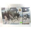 Image 2 : 3 PIECE WOLF SCENE WALL CLOCK