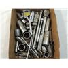 Image 1 : BOX LOT ASSORTED SOCKETS RATCHETS EXTENTIONS
