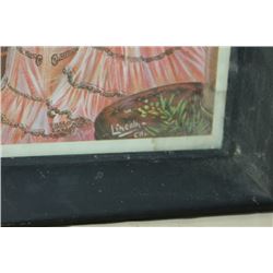 Vintage Coca-Cola Framed Under Glass Print - After the Theatre Drink a Glass  of Coca-Cola 5 Cents