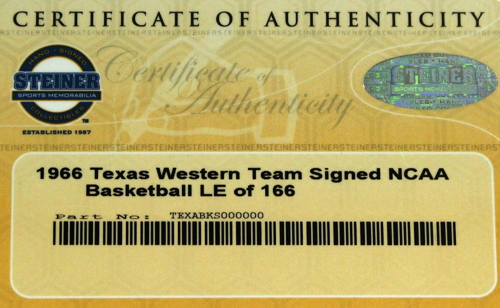 1965-66 Texas Western Basketball Team-Signed by (14) with Don Haskins