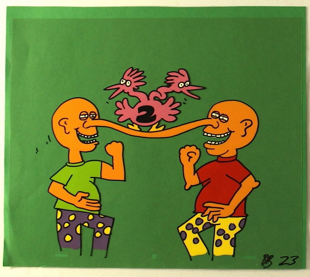 Keith Haring Original Sesame Street 2 Hand Painted Animation