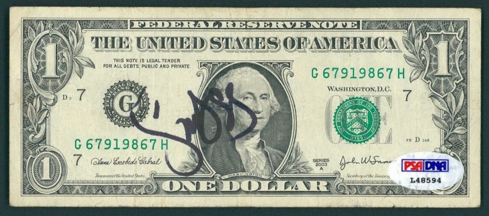 Snoop Dogg Signed One Dollar Bill Psa Coa snoop dogg signed one dollar bill psa coa