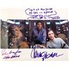Image 1 : STAR WARS GLOSSY PHOTO SIGNED BY CARRIE FISHER PETER MAYHEW AND BILLY DEE WILLIAMS