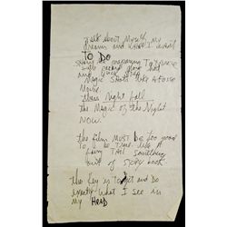 MICHAEL JACKSON HANDWRITTEN VIDEO OUTLINE